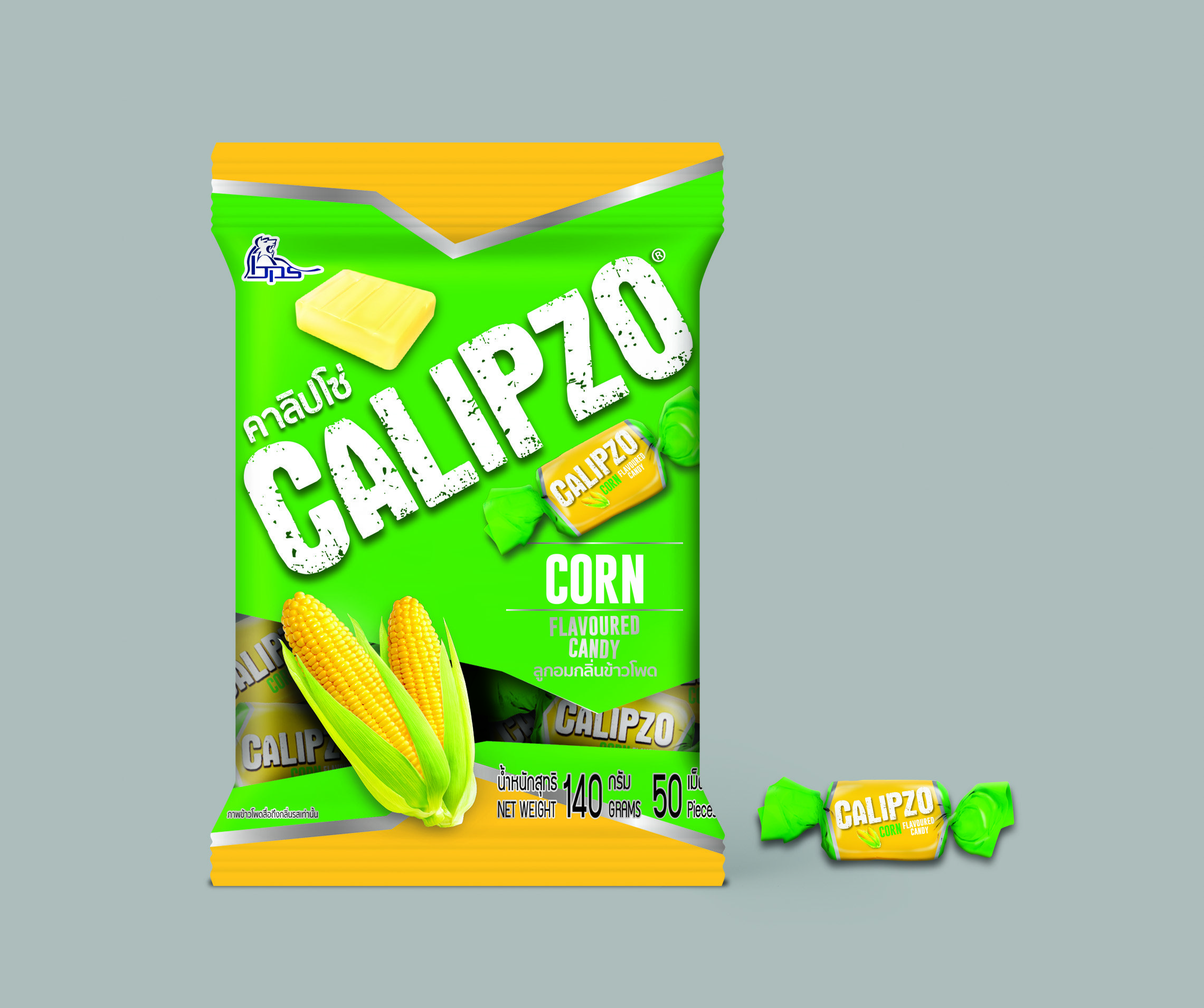 Kẹo gói Calipzo vị bắp sữa 140g  ( 50 gói/thùng ) 